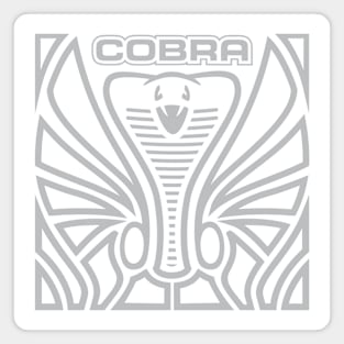 Cobra Hood Art (Silver on White) Magnet